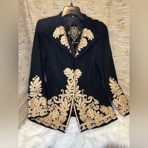 BIYA Black Jacket with Gold Embroidery